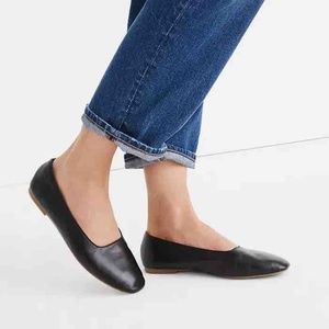 Madewell Cory flat in black leather